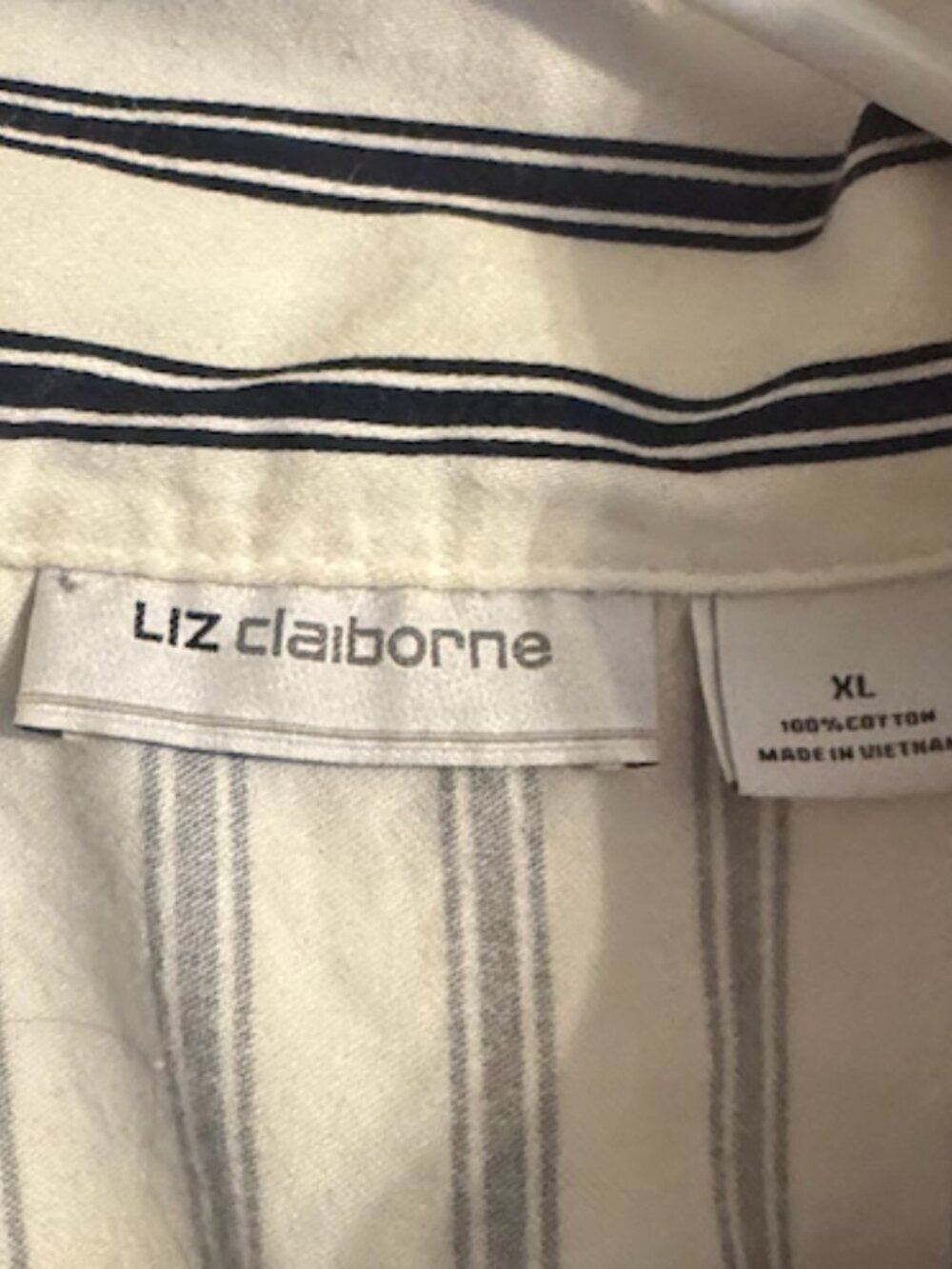 Liz Claiborne Jacket Size XL, Navy & White (C50) - Picture 4 of 5